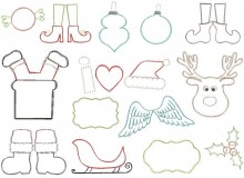 Stickserie - Weihnachts Doodle